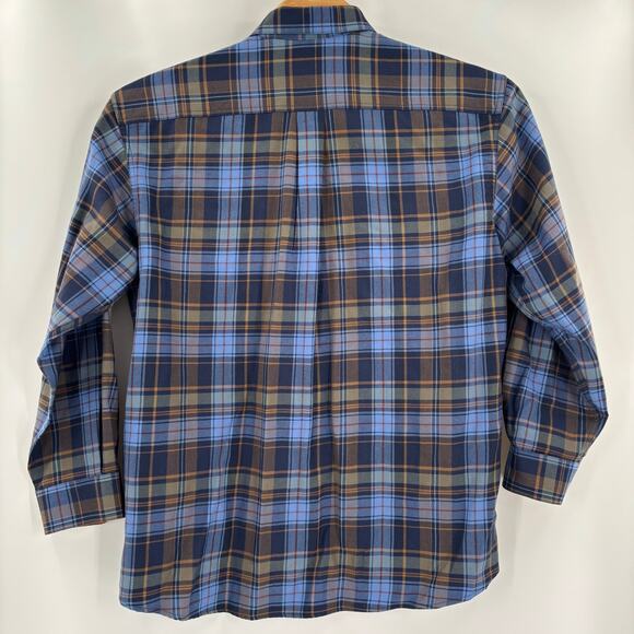 Orvis Signature Collection Mens XL Blue Brown Plaid 100% Wool Long Sleeve Shirt - Picture 6 of 6